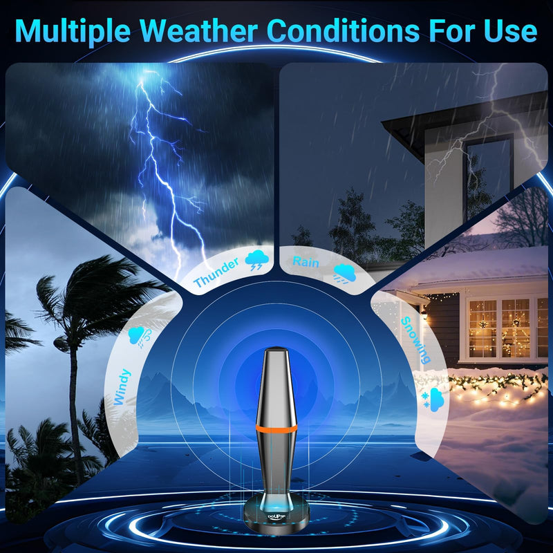 Digital TV Antenna for Smart Tv Indoor Antenna for Tvs Without Cable with Strong Magnetic Base, 360° Reception HD Antennas for TV Indoor 4K Supports Smart & Older TVs -10FT Long Cables