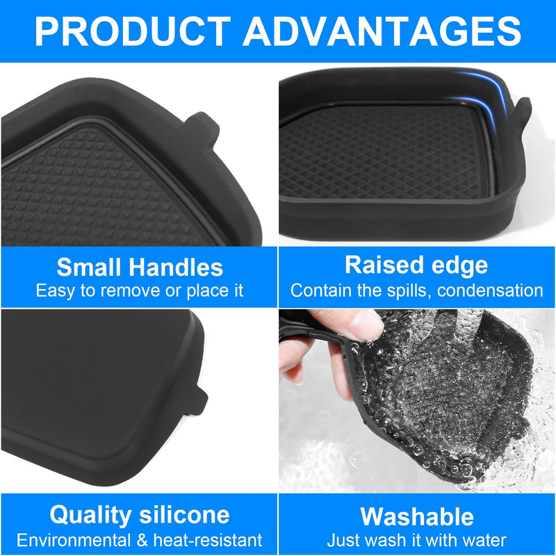 3D Cup Holder Inserts for Toyota RAV4 Accessories 2025 2024 2023 2022 2021 2020 2019 Silicone Cup Coaster Mats Pad Center Console Liner (2Pcs Set, Black Trim)