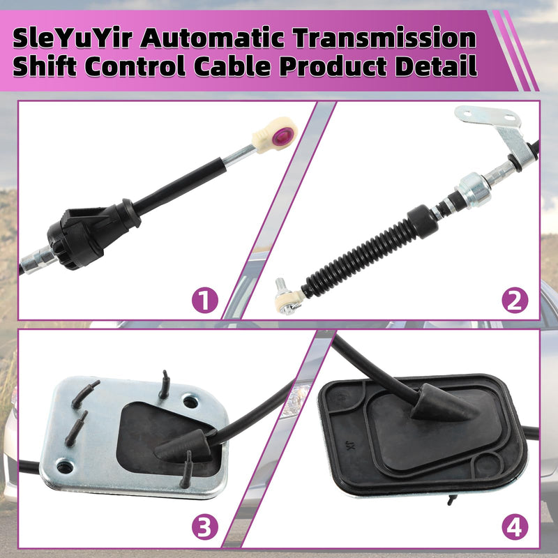 Automatic Transmission Shift Control Cable 33820-02370 33820-01050 Compatible with Toyota Corolla/Matrix 1.8L 2003 2004 2005 2006 2007 2008 Auto Trans Shifter Control Lever Cable