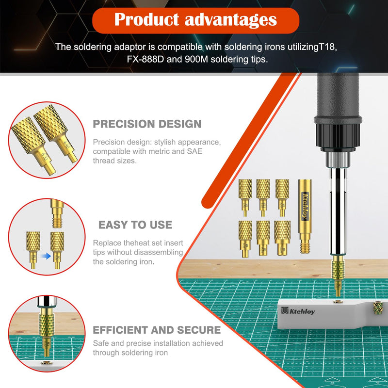 513Pcs SAE Threaded Inserts, #2-56#4-40#6-32#8-32#10-32 1/4"-20 Female Thread Knurled Nuts Assortment Kit, Brass Heat Set Insert for Plastic and 3D Printing Components #2-56 #4-40 #6-32 #8-32 #10-32 1/4"-20