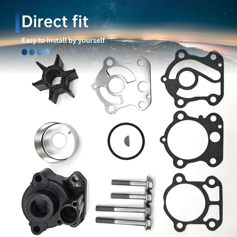 Water Pump Impeller Kit for Yamaha 60-90HP 2-Stroke Outboards 2000-2019 - OEM 692-W0078-02-00 Replacement with Gaskets, Fits 70/75/90HP TLR & F90 Engines