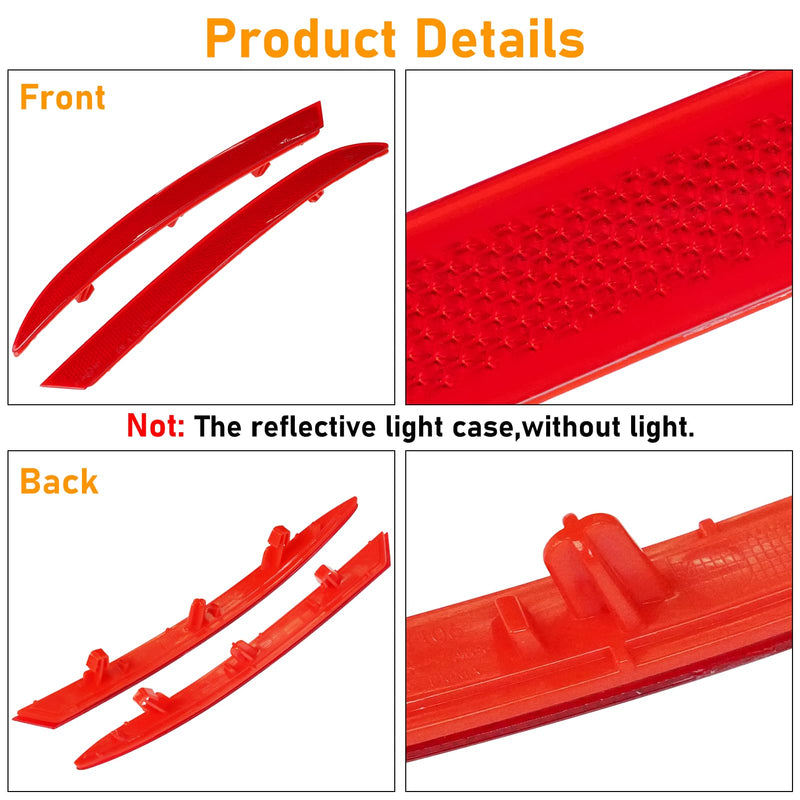 Compatible with Volkswagen Jetta Sedan Rear Bumper Reflector 2011-2014,Left Driver & Right Passenger Side Red Marker Trim Replace for 5C6945106,5C6945105,Jetta Back Reflector Light W/O Bulb 11-14 Jetta Rear Reflector