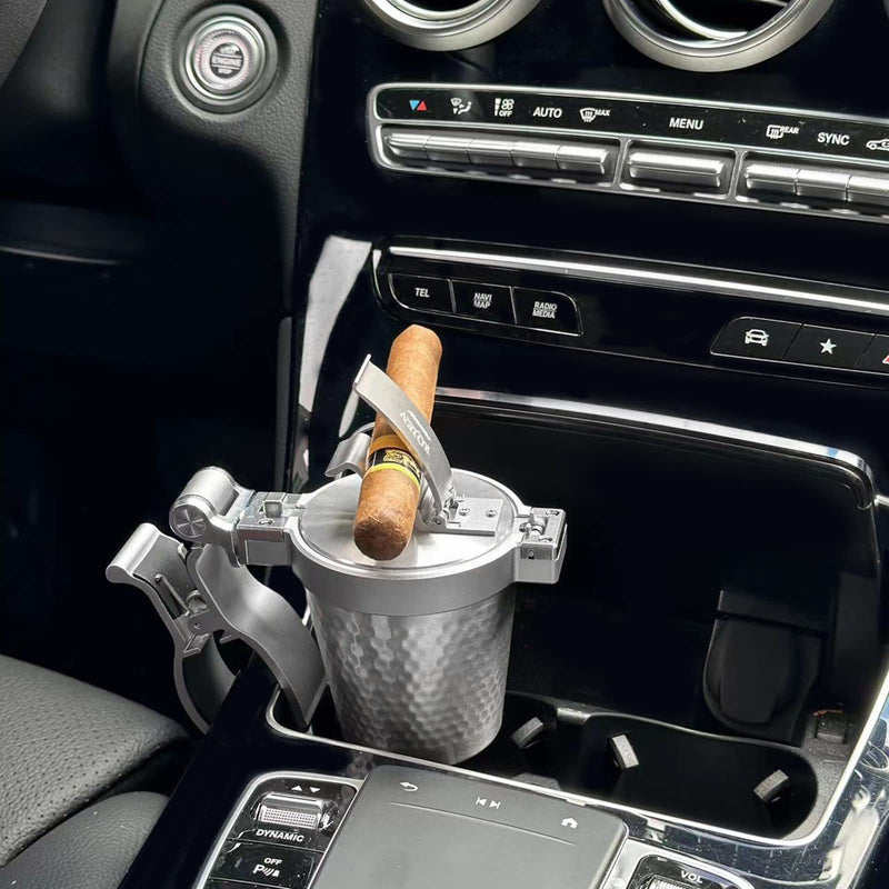 Cigar Golf Cart Holder - Windproof, Patio & Exterior Ashtray with Lid, Smell Proof, Portable & Standing