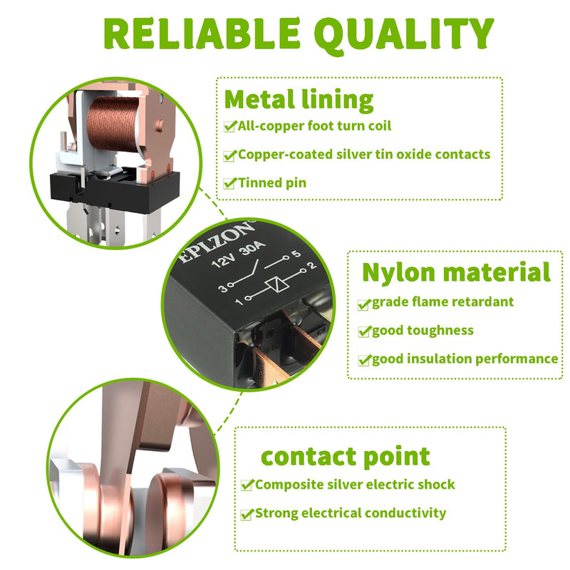 5 Pin 12V 30A SPDT Relay High Performance Multi-Purpose Waterproof Stable Relay for Auto Universal Replacement Accessories(Pack of 4pcs) 5 PIN 4PCS