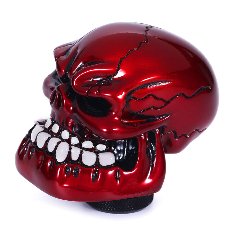 Skull Shift Knob Transmissions Gear Shifter Stick Handle Shifting Lever Fit Most Manual Automatic Cars Truck SUV (Red) Red