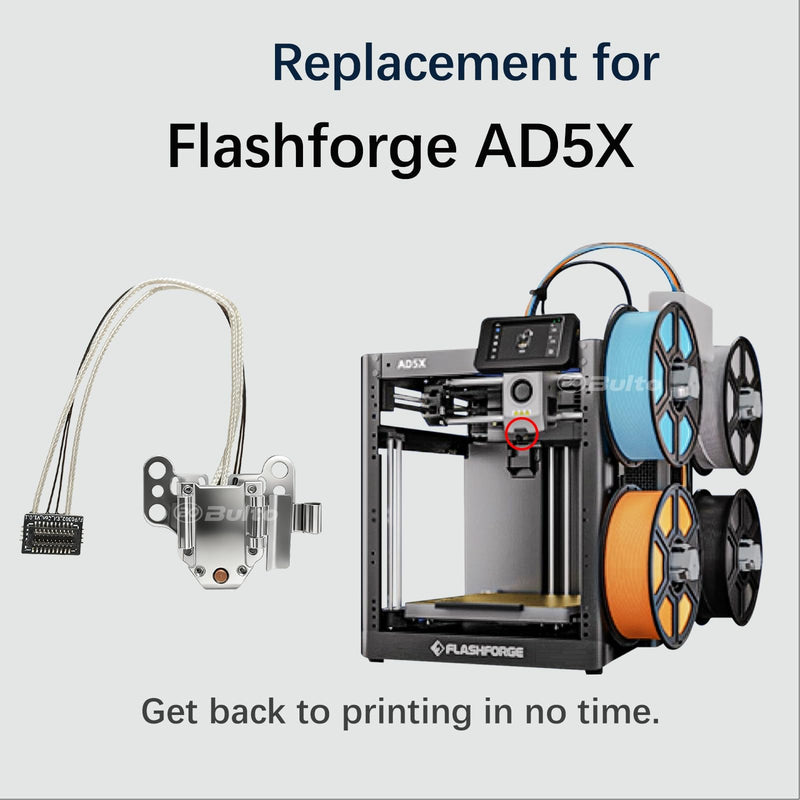 AD5X Hotend Heating Assembly for Flashforge AD5X 3D Printer Hotend Heating Block Component with Ceramic Heater, Thermistor Sensor & Metal Clip, Durable AD5X Extruder Parts & Accessories AD5X Hotend Assembly