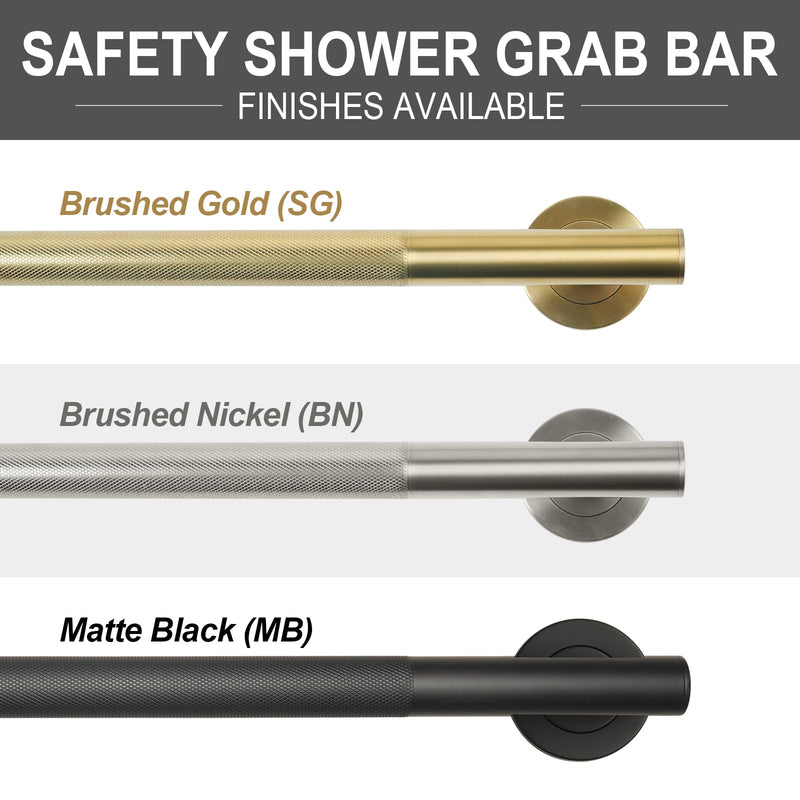 Lava Odoro Shower Grab Bars, 12" Stainless Steel Bathroom Safety Grab Bar, Upgrade Anti-Slip Knurling Shower Grab for Bathtub, Shower Handle for Elderly and Handicap, ADA Compliant, Brushed Nicke Brushed Nickel 12 Inch