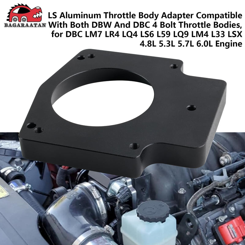 92mm LS Throttle Body Adapter Compatible WithLS1 3 Bolt Intake Manifold to LS3 4 Bolt Throttle Body DBC LM7 LR4 LQ4 LS6 L59 LQ9 LM4 L33 LSX 4.8L 5.3L 5.7L 6.0L Replacement for 551513 92mm Throttle Body Spacer Adapter