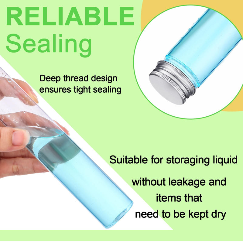 Xuhal 40 Pcs 115ml Plastic Test Tubes with Caps, 30 x 185mm Gumball Tubes as Storage Containers for Candy, Beads, Powder, Clear Test Tube for Sample Testing, Home Party