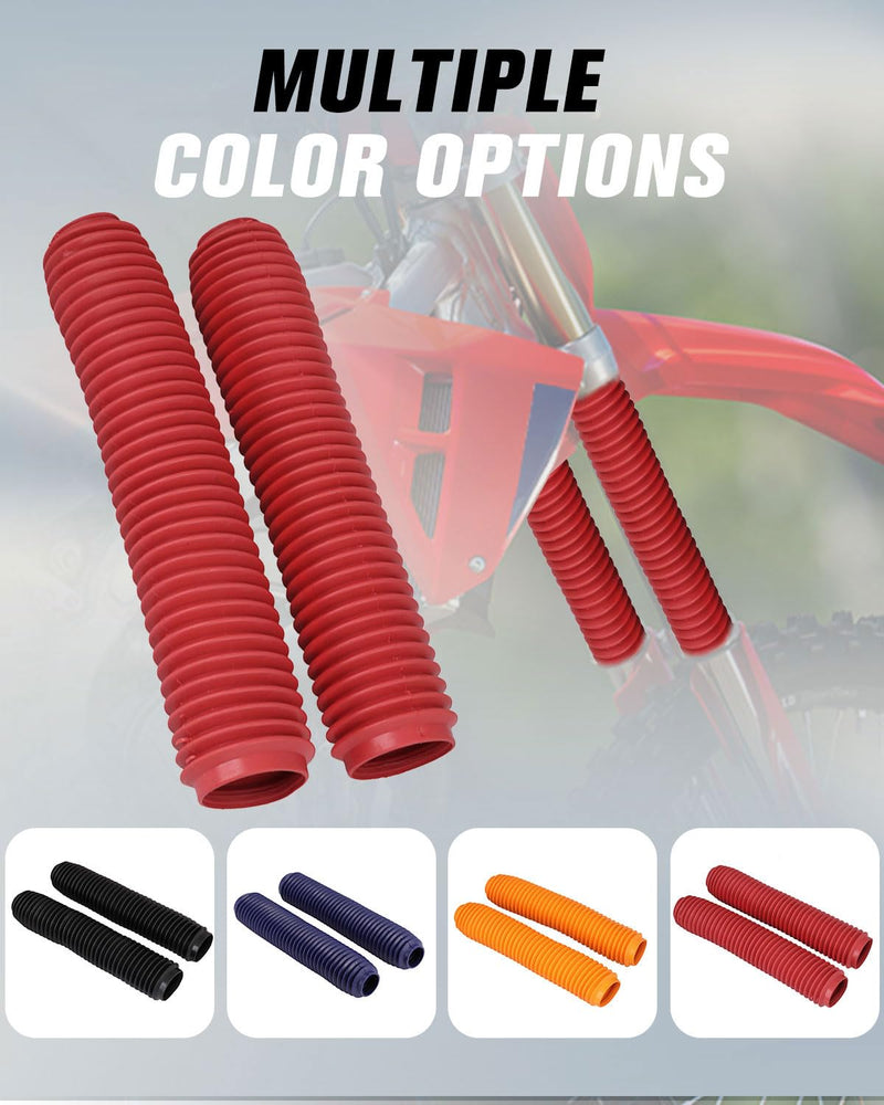 Motorcycle Fork Cover Boots Universal Front Shock Tube Absorber Guard Dust Boots For Most Dirt Pit Bike, RUBY RED Universal Front Fork Cover