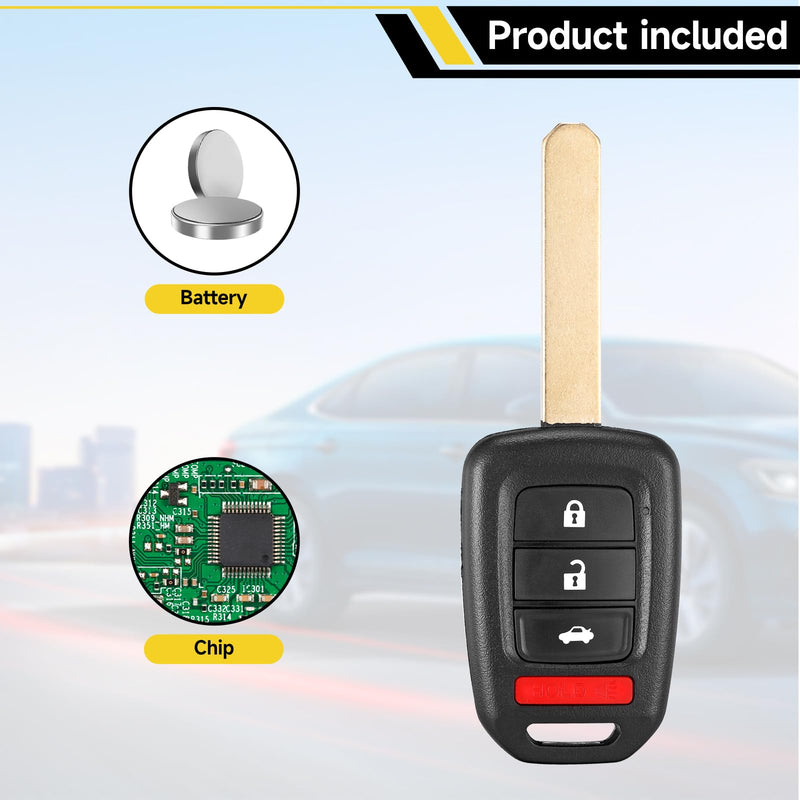 2 Pcs Smart Key Fob Replacement Fits for Honda Civic 2016 2017 2018 2019 2020 Honda Accord 2016-2017 Car Keyless Entry Remote MLBHLIK6-1TA 35118-T2A-A60 433MHz