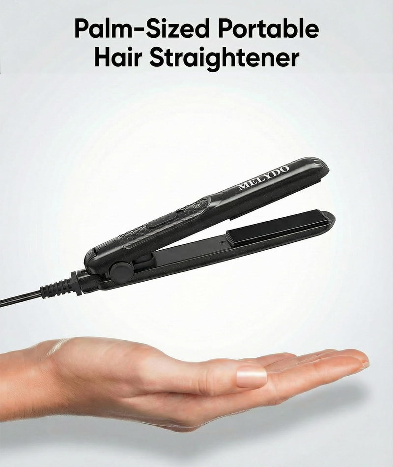 Mini Hair Straighteners, Ceramic Mini Straightener for Short Hair/Bangs, Travel Hair Straighteners Dual Voltage, UK Plug(Black) Black
