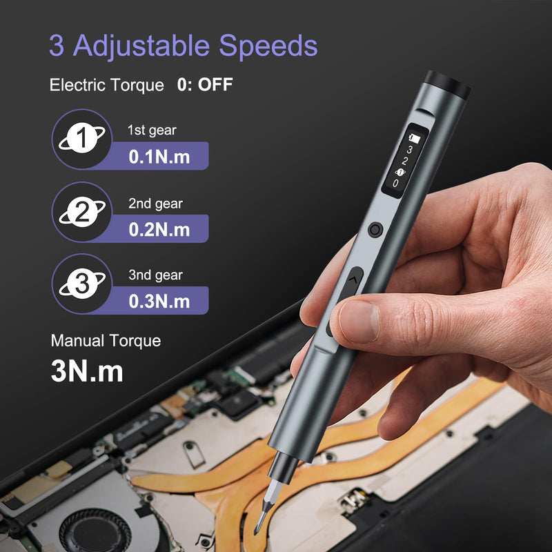 JXTZ Electric Screwdriver Set, 60 in1 Precision Screwdriver Kit with Magnetic Bits, OLED Screen, 3 torque, Repair Tool with Magnetic Storage for Repairing Toy Electronics Phone Camera Laptop Watch