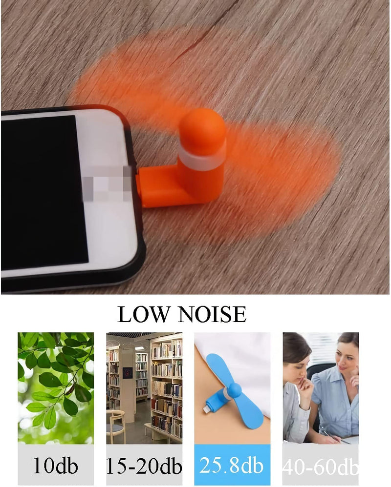 Mini Cell Phone Fan, Lightning Port Compatible for iPhone, iPad Colorful (6 Pack)