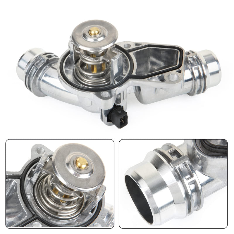 MITZONE Upgrade Aluminum Thermostat Assembly with Housing Compatible with BMW E46 E39 E60 E83 E53 E85 325i 330i 525i 530i X5 X3 Z3 Z4 Replace 11537509227