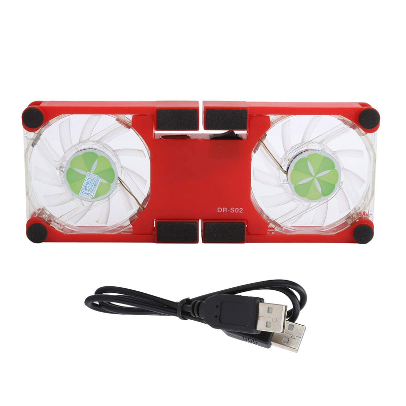 ASHATA Portable Laptop Cooling Pad, with Antiskid Mount, Light Emitting Fan, USB Foldable Heat Dssipation Stand for Notebook Computer (Red)