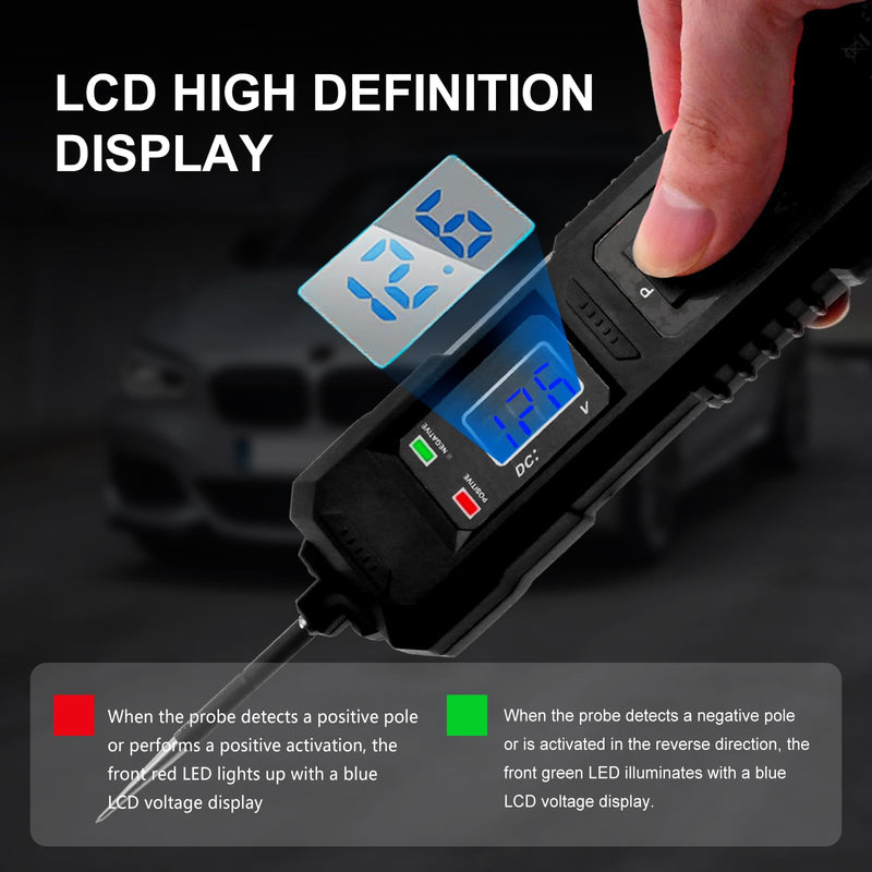 6V-48V DC Car Power Circuit Probe Tester with Dual LED Lights,Electric Circuit Tester Automotive,Fuse & Voltage Tester,Electrical Automotive Digital Display Short Finder with 4.5M Cable