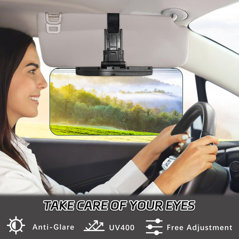 Sun Visor Extender for Cars，Adjustable Polarized Sun Visor Extender ，Polarized Car Sun Visor，Safe Driving Extension for Glare/UV ，Clip on, Universal (Universal, L) Large