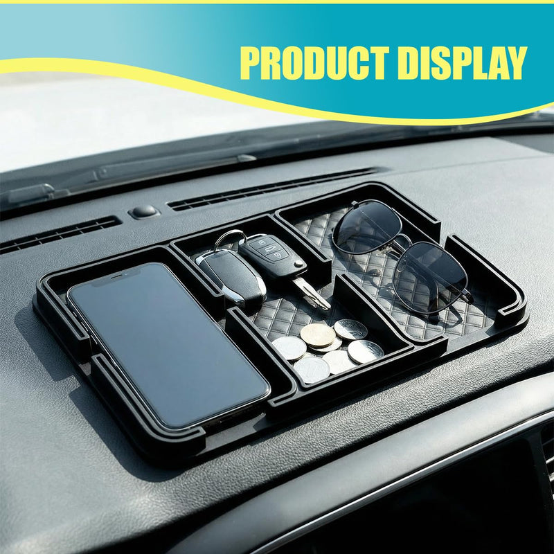 Car Dashboard Mat, PVC Car Dashboard Anti-Slip Tray, Multifunctional Auto Interior Gripping Pad Organization Accessories for Phones, Keys, Sunglasses (Ordinary) Ordinary
