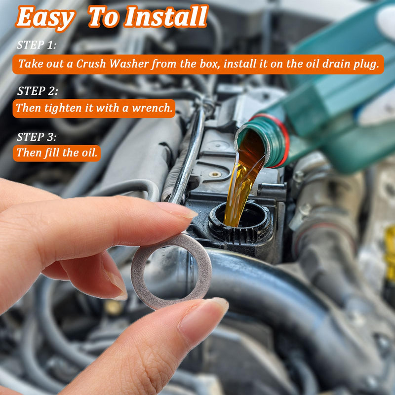 580PCS Oil Crush Washer,18 Sizes Oil Drain Plug Gaskets Assortment Kit,Automotive Aluminum Drain Plug Washer M6 M8 M10 M12 M14 M16 M18 M20 M22 M24 580PCS Aluminum Washer