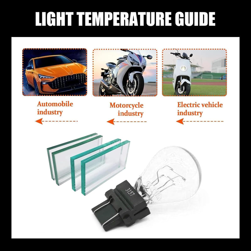 10 PCS 3157 Car Instrument Light Bulb, 12V 21/5W Waterproof Durable Vehicle Brake Light Replacements, Universal Automotive Marker Tail Light Accessories for Truck SUV Car (White Light) 10 PCS White Light