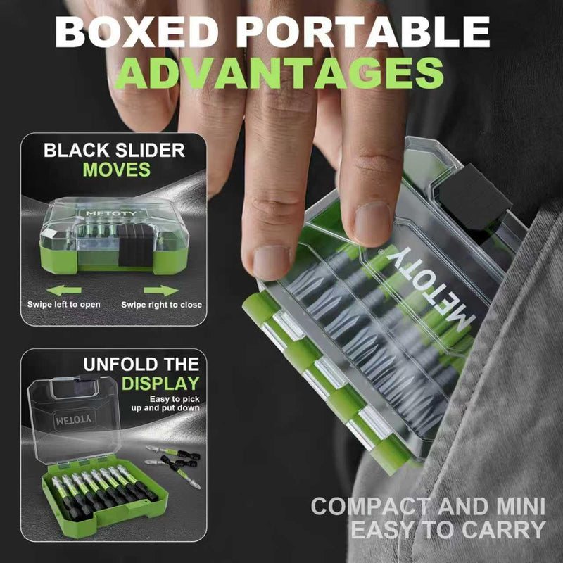 Magnetic Screwdriver Bit Set, 93-Piece Impact Ready S2 Steel Driver Bits with Magnetizer, Extension Bars, for Automotive, Repair & DIY Projects (PH/PZ/SQ/T/Torx) Mixed-93PCS (with Storage Box)