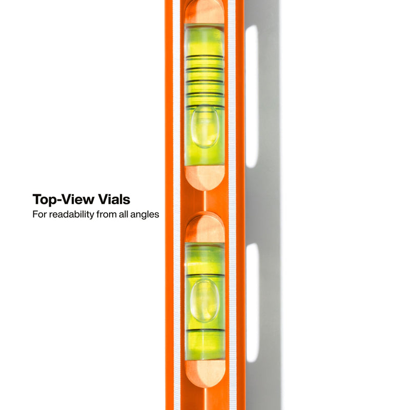 Klein Tools 935RBP 8-Inch Pitch Vial Torpedo Level with Magnetic Track, Vials Read 0/45/90 and Pitch in 1/8-Inch Increments, Level For Electricians, Construction, Plumbing, and Inspections