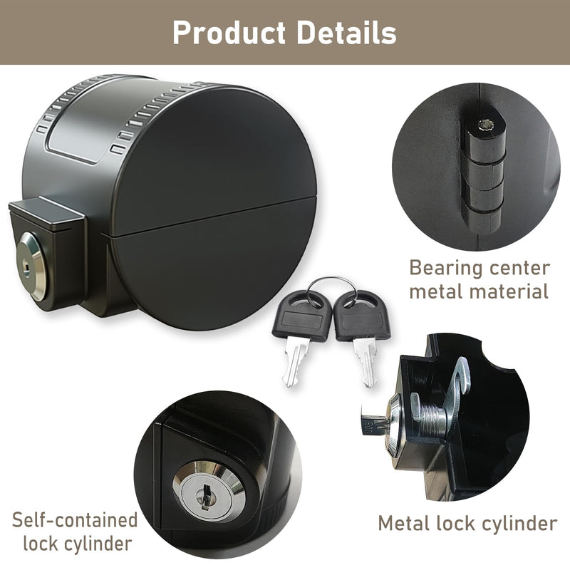 2 Packs Child Proof Door Knob Cover Lock – Prevents Turning of Door Knob and Access to Keyhole, Can be Used for Home Rentals, Evictions, Job Sites & More – Keyed Alike (Black) Black-two