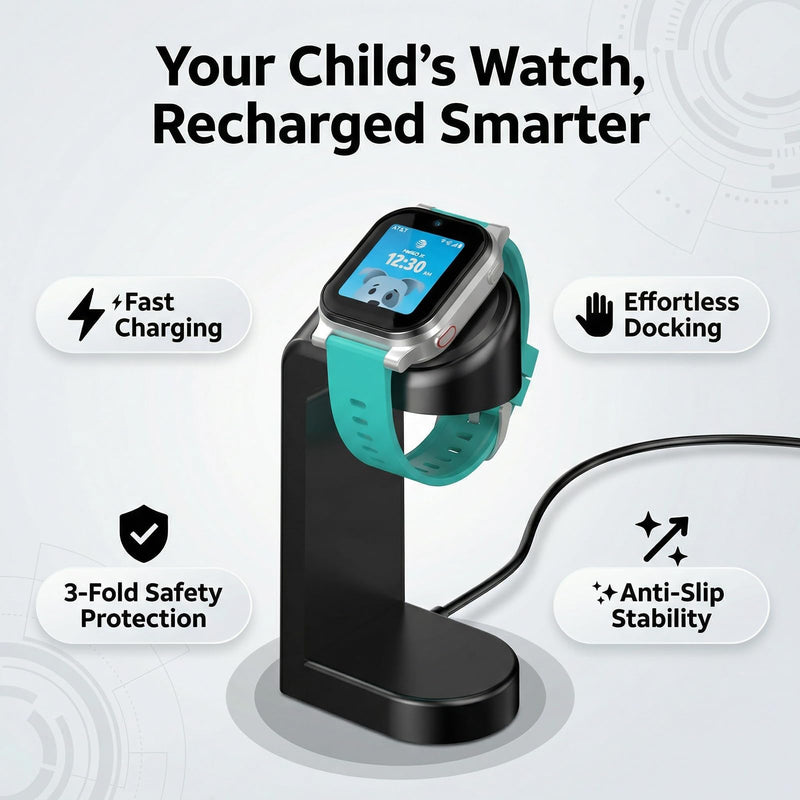 Charger Dock Compatible with AT&T Amigo Jr Kids Smart Watch 2/1, Fast Charging Watch Dock with 4.92 Ft Cable & Adapter, Magnetic Watch Charging Stand, Kids Smartwatch Accessories