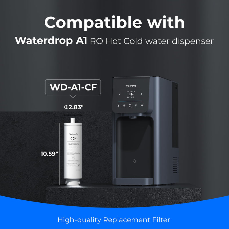 Waterdrop 𝐀𝟏-𝐂𝐅 Filter, Replacement for Waterdrop 𝐀𝟏 Countertop Reverse Osmosis Hot and Cold water Dispenser, 6-month Lifetime