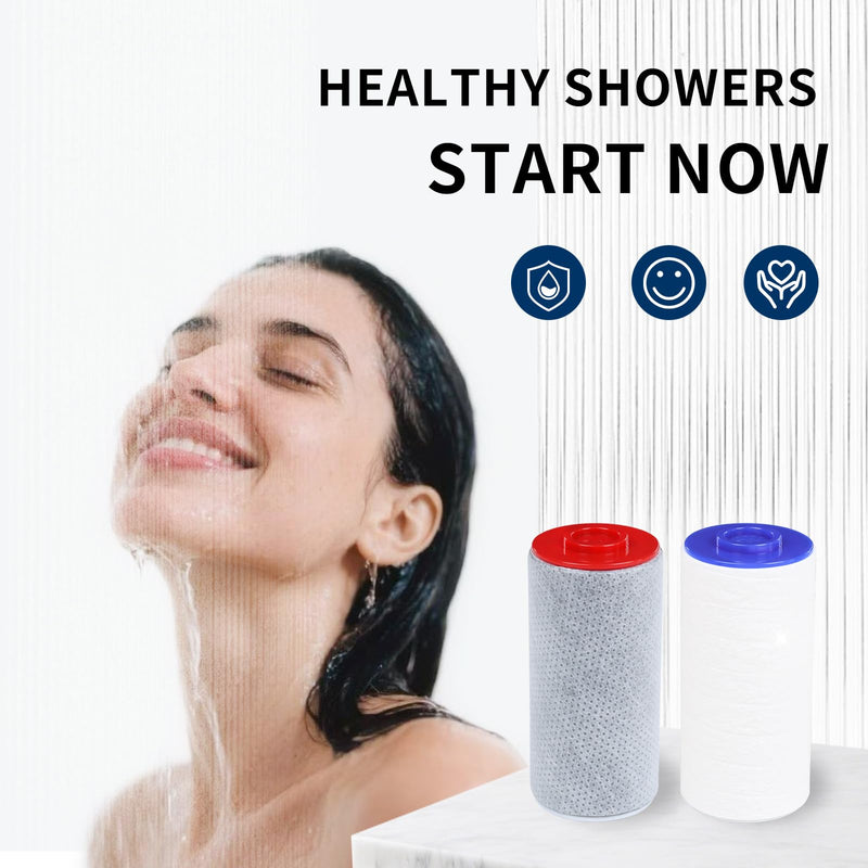 Compatible with Weddell Duo Shower Filter, Replacement Cartridges Full Set + Extra Filters, Removes Chlorine, PFAS, Heavy Metals, Particulates, for Clean & Safe Shower Water (2+2) 2+2