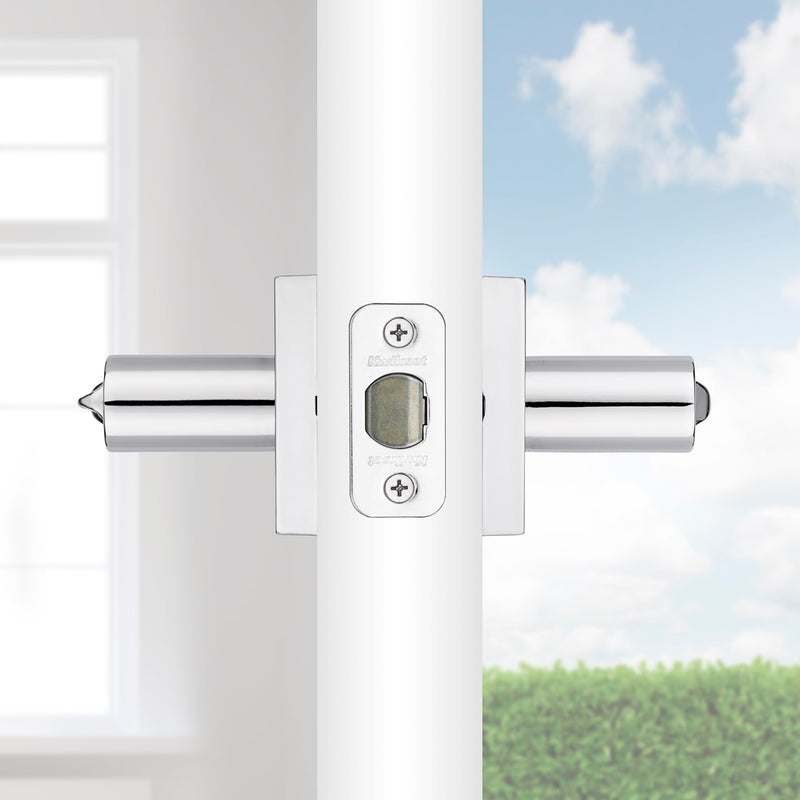 Kwikset Lisbon Square Entry Door Knob with Lock and Key, Secure Keyed Handle Exterior, Front Entrance and Bedroom, Polished Chrome, Pick Resistant SmartKey Rekey Security