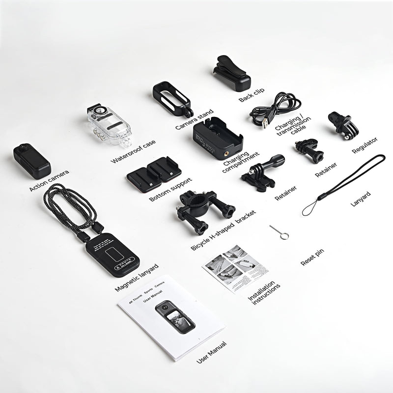 Mini Body Camera - Wearable POV Cam with Back Clip & Magnetic Lanyard 64GB | 6+Hours Recording, 180° Rotating Lens, 1.47" Touch Screen&Charger Base for Vlogging Travel Workers Cycling Motorcycle(Black)