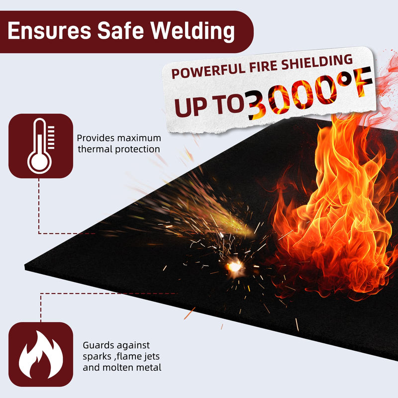 Large 40x40Inch Welding Blanket Pad Fireproof Flame Retardant Fabric for Stove Wick | 5mm Thick Carbon Felt Heat Resistant Mat for Industrial, Smoker, Soldering, Firepit, Grill & Welding Applications 40x40'' 1 PCS