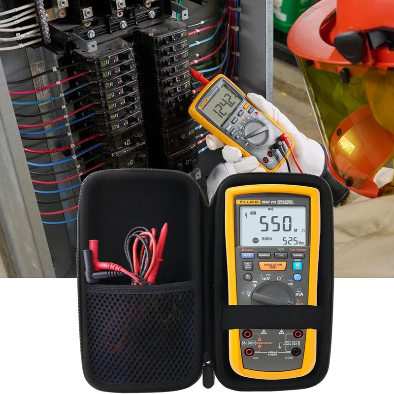 WERJIA Hard Case Compatible with Fluke Fluke 1587 FC/1507/1503/1508/1577 Digital Multimeter and Accessories (Case Only) Small