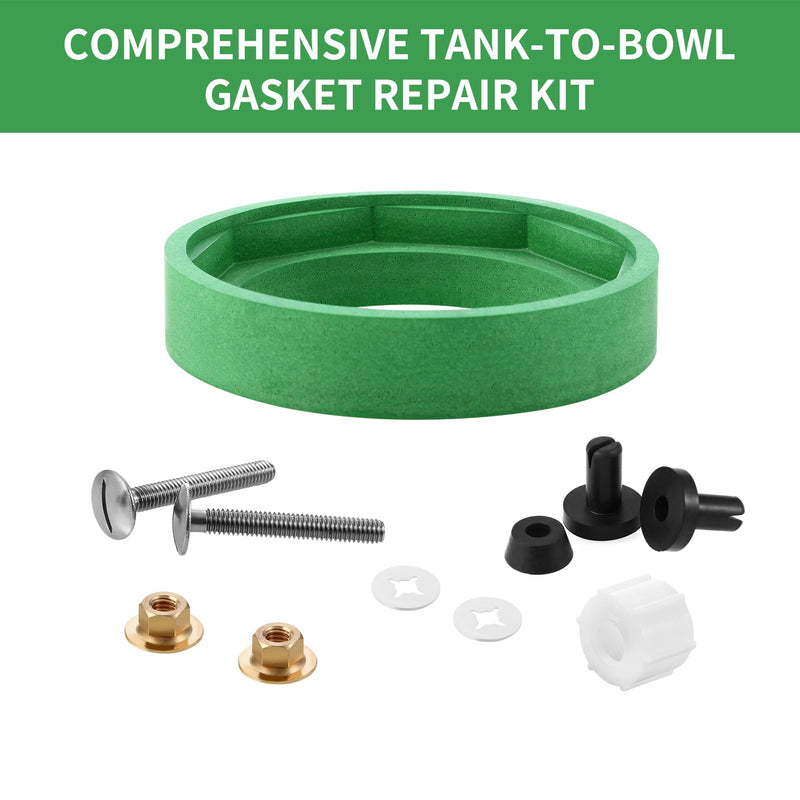 AS738756-0070A Toilet Tank to Bowl Bolts and Gasket Kit, Toilet Tank Repair Kit for American Standard Champion 2-Piece Toilets with 3-Inch Flush Valve, Toilet Bowl Seal and Replacement Parts Without Socket Handle