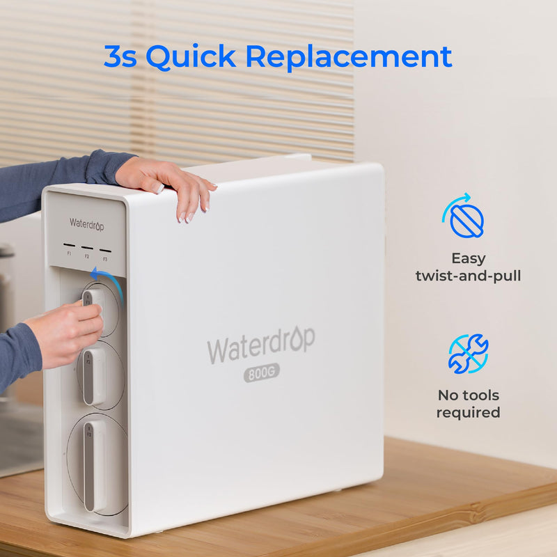 Waterdrop F1G Filter, Replacement for X8 & X8-PRO & X12-WCS & X12-Plus Reverse Osmosis System, [ NO Minerals Added ], 12-month Lifetime