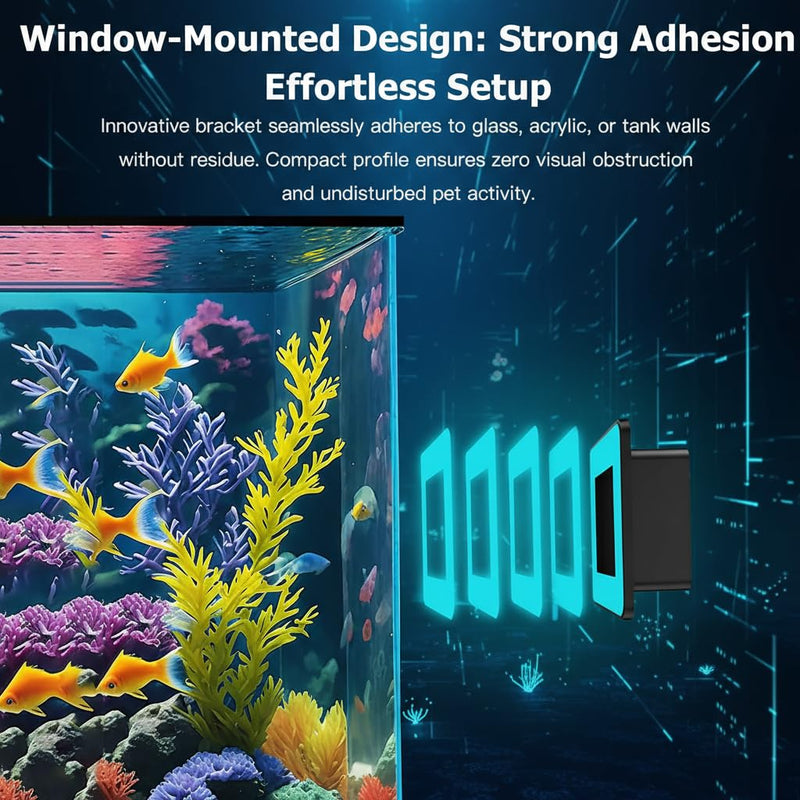 Aquarium Camera, 2K HD for Fish, Lizard, Reptiles Terrarium, 140° Wide-Angle with Anti-Glare, Night Vision, WiFi Pet Camera with AI Motion Detection, 2-Way Audio, 24/7 Cloud/SD Recording S20M1 (Black) Black
