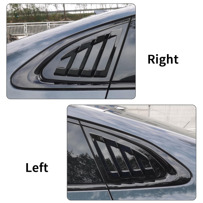 for Chevrolet Chevy Malibu 2016-2024 Rear Side Window Louvers Sport Style Triangular Window Glass Blinds Air Vent Scoop Shades Cover Trim Blinds Auto Exterior ABS Decorate Accessories (Piano Black) Piano black