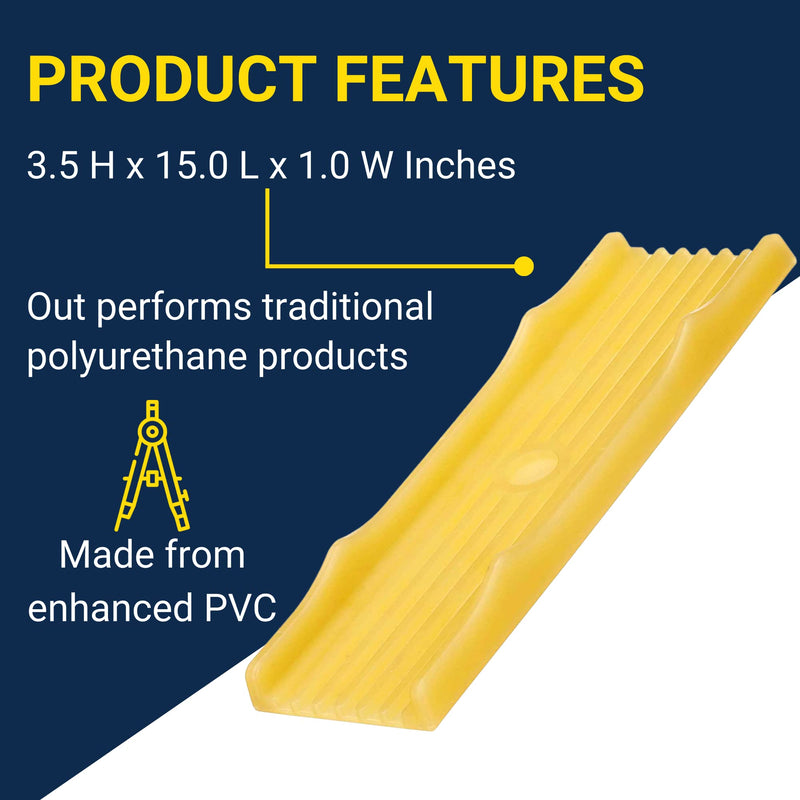 Tie Down Yellow PVC Keel Pad – 15" x 3.5" Boat Hull Protector for Trailers – Non-Marking, Flexible Cushion Pad – Mounts Easily to Cross Members – Made in USA Amber