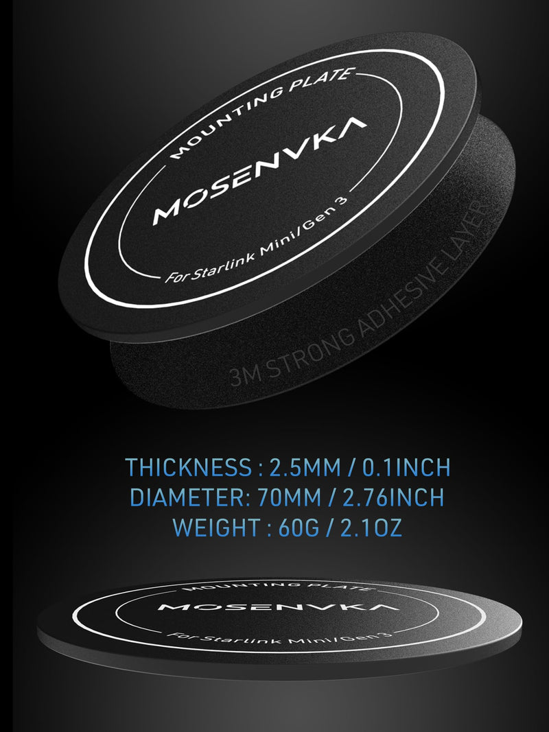 4PCS Adhesive Metal Plates Discs for Starlink Mini/Gen 3 Magnetic Mount | for Satellite Dish Magnetic Mount Base, Starlink Mounting Accessory for Car, Truck, SUV, RV, Fiberglass & Aluminum Roofs 4