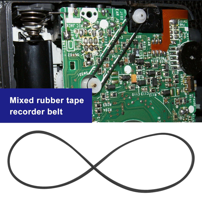50pcs Recorder Rubber Belt 35-190mm Mix Square Cassette Tape Machine Belt Repair Assorted Belt for Recorder Walkman Repeater DVD Drive