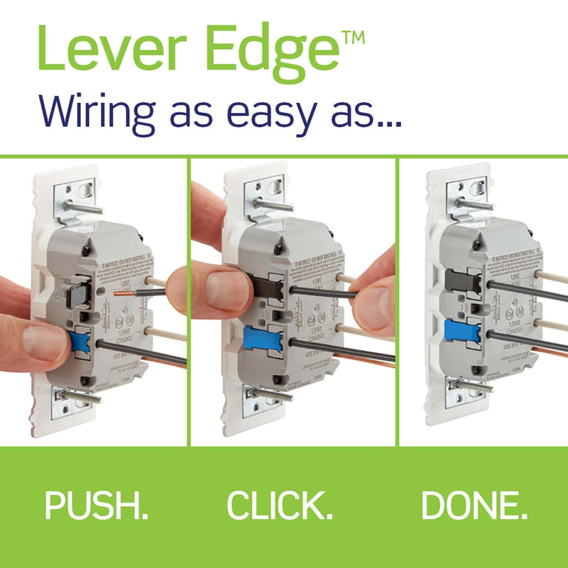 Lever Edge 15 Amp Self-Test, Tamper/Weather Resistant GFCI Outlet, EGFW1-KW, White