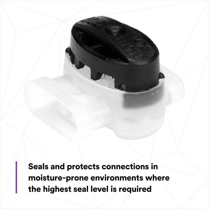 3M Scotchlok Self-Stripping Electrical IDC 316IR, Black/White Color, Pigtail, Irrigation Applications, Moisture Resistant, 22-16 AWG, Bag of 30