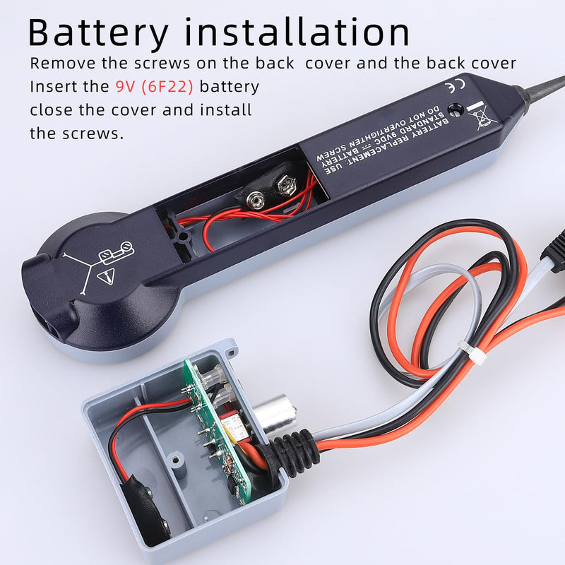 Tone Tracing Probe Kit Wire Tracer Circuit Tester Tone Generator Kit 200EP High Accuracy Cable Tester Line Finder Toner Inductive Amplifier Variable Tone Generator for Network Grey line finder