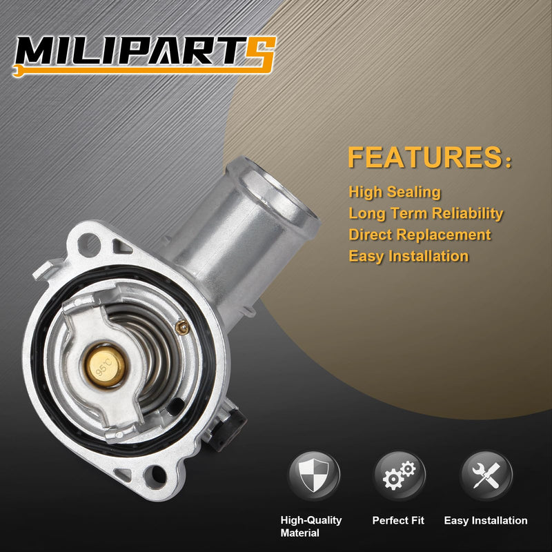 Coolant Thermostat Housing Compatible With 2011-2018 Dodge Grand Caravan Dodge Journey OE 5184570AH WHITE(Upgrade Aluminum)