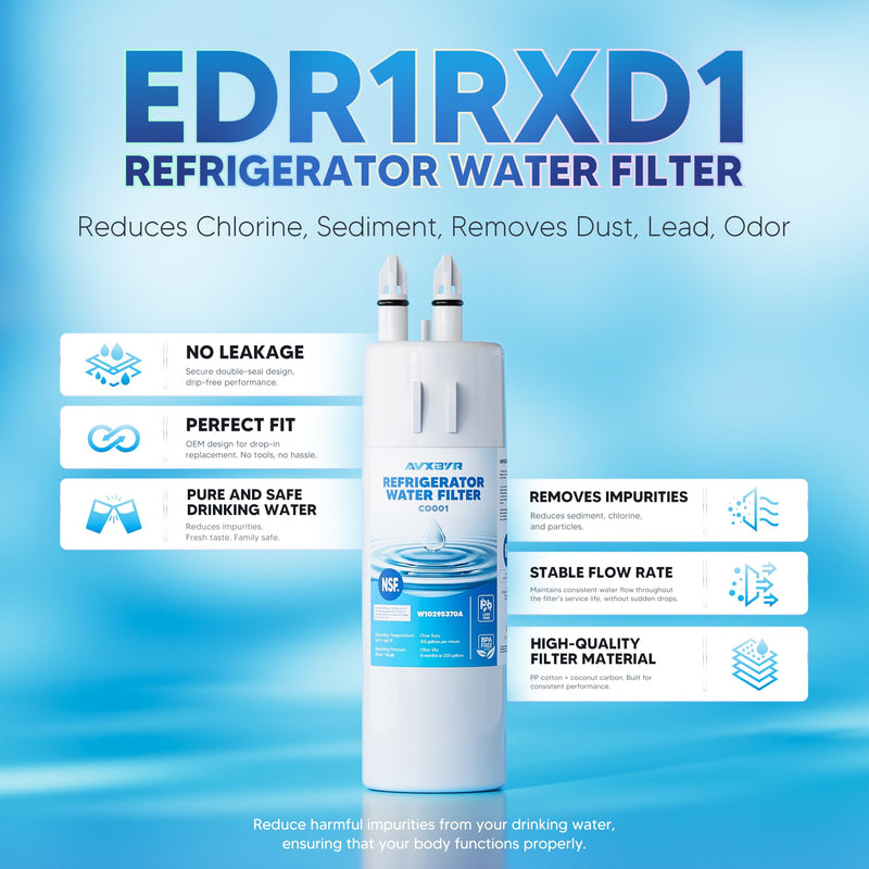 Water Filter Replacement Fit for Whirlpool WRS321SDHZ13, WRS571CIHZ04, WRS325FDAM04, WRS588FIHZ04, WRS321SDHZ08, WRS555SIHZ06, WRS325FDAW04, WRS315SDHZ08, WRS325SDHZ, WRS325SDHZ08, 3 Packs