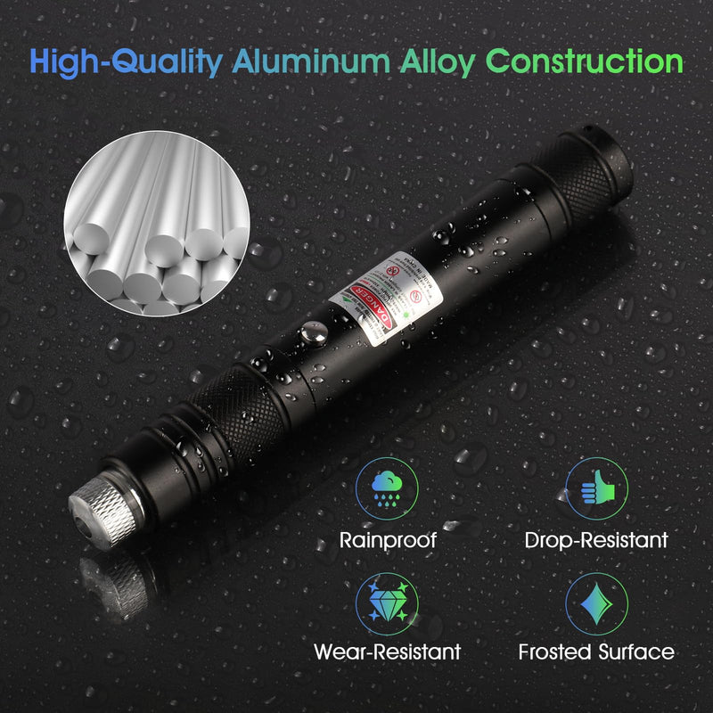 Advanced Long-Range Laser Pointer High Power - Rechargeable Green Laser Pointer with Removable Star Cap - Versatile Laser Pen for Astronomy, Construction, Presentations, and Outdoor Adventures 1