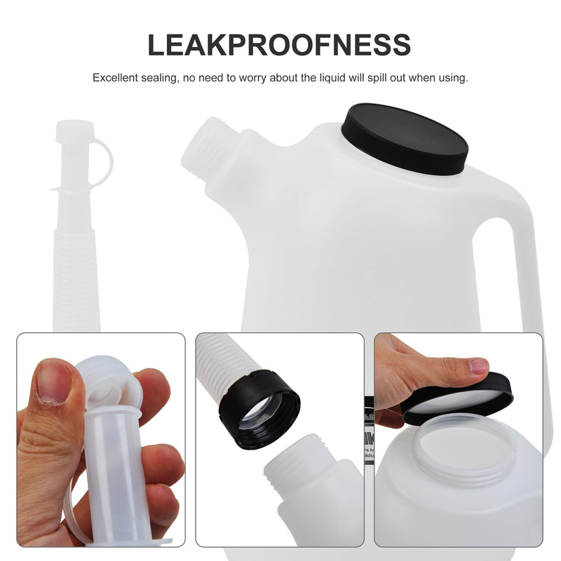 Oil Dispenser, 8 Quart, Translucent, Bottle with Spout Cap, Automotive Oil Container