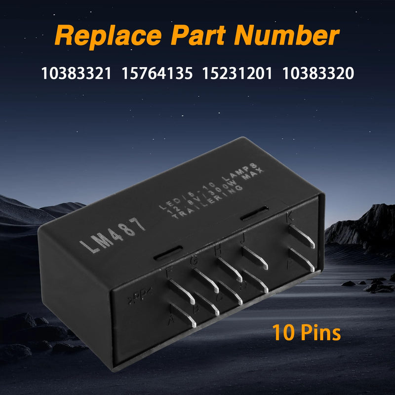 Hazard Warning and Turn Signal Flasher Relay Turn Signal Relay Flasher Module Compatible with GMC Chevrolet Cadillac Hummer Replace#: 15764135 15231201 LM487